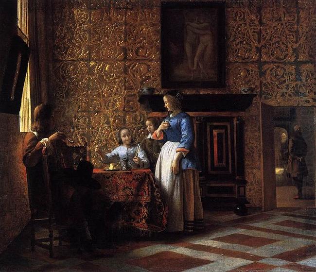 Pieter de Hooch Interior with Figures china oil painting image